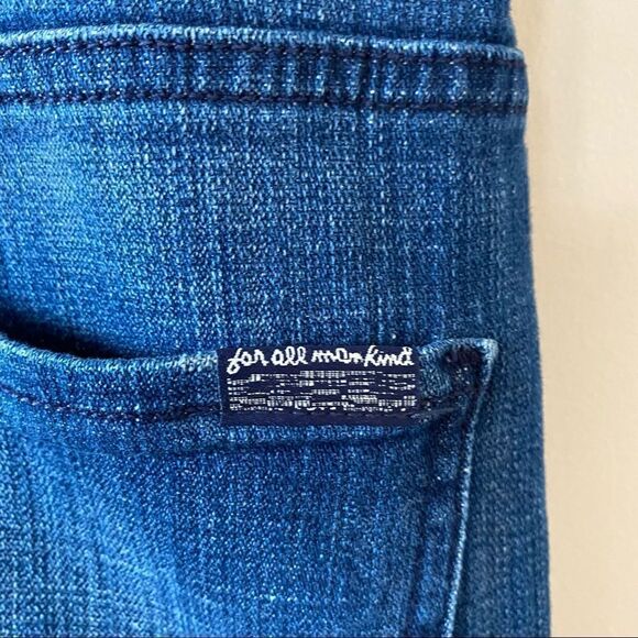 7 For All Mankind-Janette Tapered Medium Wash Overalls (Size:27) - Picture 14 of 16